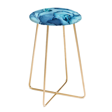 Elizabeth Karlson The Blue Abyss Abstract Counter Stool