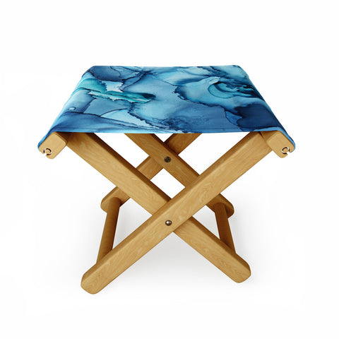Elizabeth Karlson The Blue Abyss Abstract Folding Stool