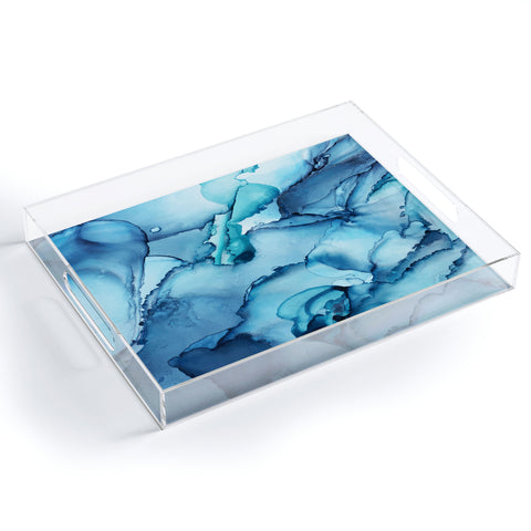 Elizabeth Karlson The Blue Abyss Abstract Acrylic Tray