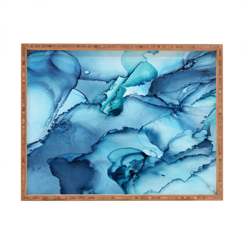Elizabeth Karlson The Blue Abyss Abstract Rectangular Tray