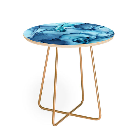 Elizabeth Karlson The Blue Abyss Abstract Round Side Table
