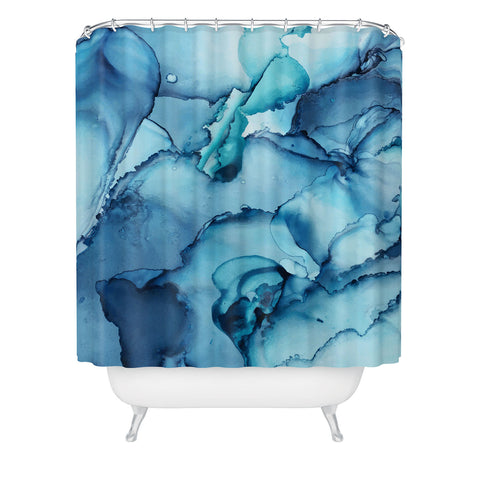 Elizabeth Karlson The Blue Abyss Abstract Shower Curtain