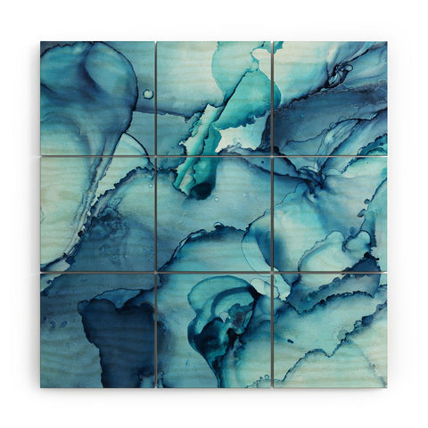 Elizabeth Karlson The Blue Abyss Abstract Wood Wall Mural