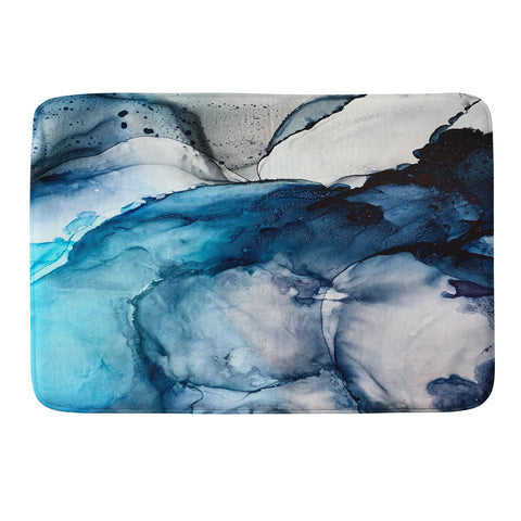 Elizabeth Karlson White Sand Blue Sea Memory Foam Bath Mat