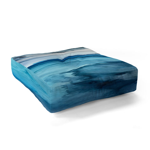 Elizabeth Karlson White Sand Blue Sea Floor Pillow Square