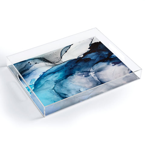 Elizabeth Karlson White Sand Blue Sea Acrylic Tray