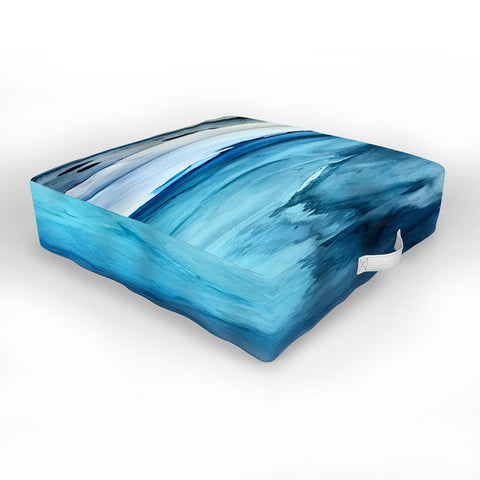 Elizabeth Karlson White Sand Blue Sea Outdoor Floor Cushion