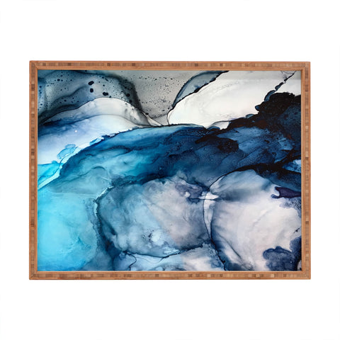 Elizabeth Karlson White Sand Blue Sea Rectangular Tray