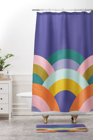 Elizabeth Olwen Over the Rainbow I Shower Curtain And Mat