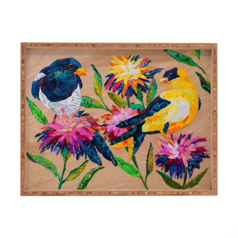 Elizabeth St Hilaire Birds and Blooms Rectangular Tray