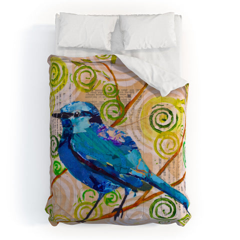 Elizabeth St Hilaire Blue Bird of Happiness Comforter