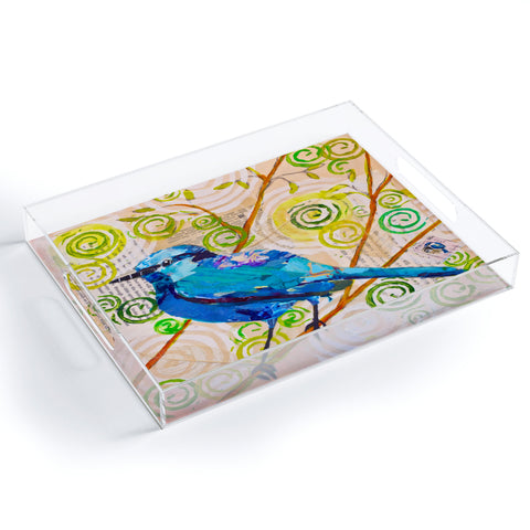 Elizabeth St Hilaire Blue Bird of Happiness Acrylic Tray