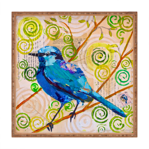 Elizabeth St Hilaire Blue Bird of Happiness Square Tray