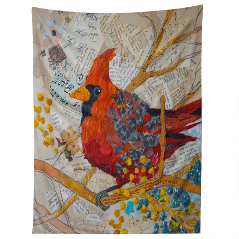 Elizabeth St Hilaire Cardinal On White Tapestry