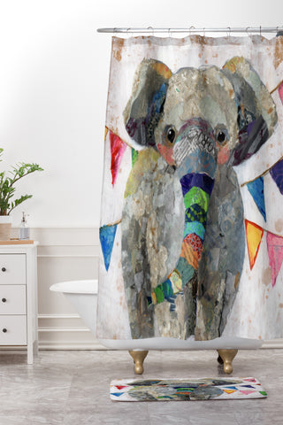 Elizabeth St Hilaire Circus Elephant 2 Shower Curtain And Mat