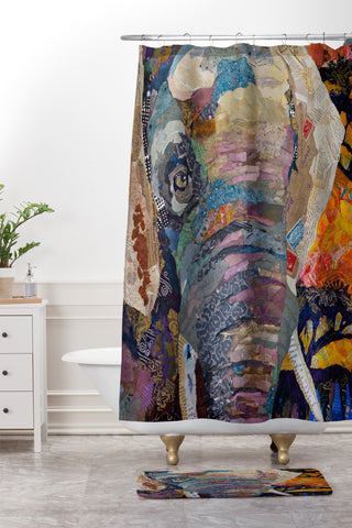 Elizabeth St Hilaire Elephant Shower Curtain And Mat