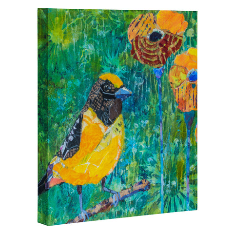 Elizabeth St Hilaire Finch With Poppies Art Canvas