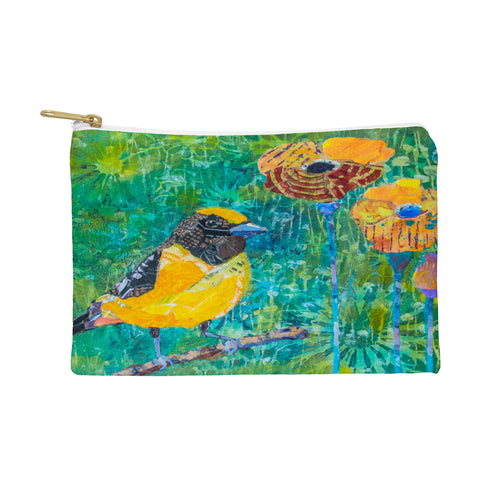 Elizabeth St Hilaire Finch With Poppies Pouch