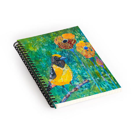 Elizabeth St Hilaire Finch With Poppies Spiral Notebook