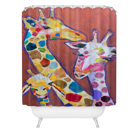 Elizabeth St Hilaire Giraffe Family Shower Curtain