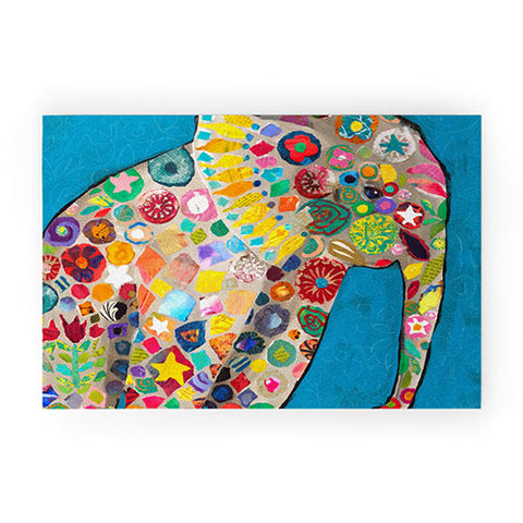 Elizabeth St Hilaire Jaipur Painted Elephant Welcome Mat