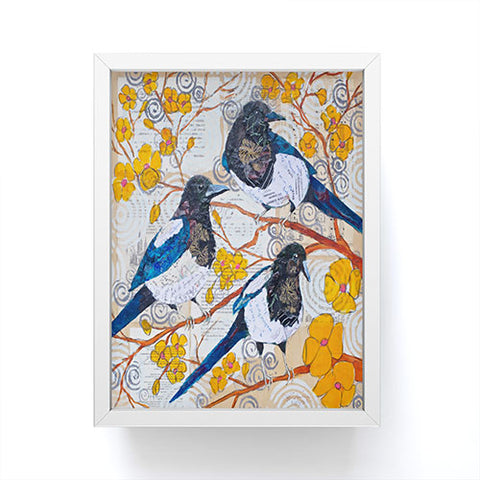 Elizabeth St Hilaire Magpies And Yellow Blossoms Framed Mini Art Print