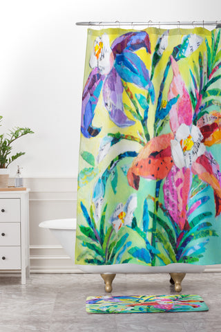 Elizabeth St Hilaire Pastel Blooms 2 Shower Curtain And Mat