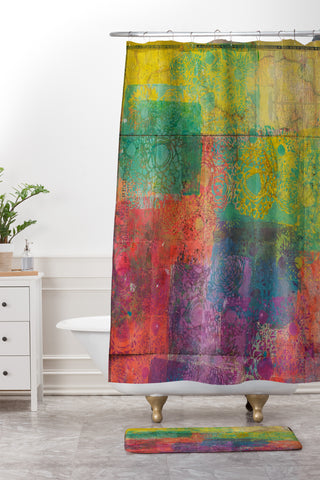 Elizabeth St Hilaire Pastel Pattern Large Shower Curtain And Mat