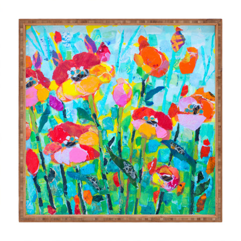 Elizabeth St Hilaire Poppies in Bloom Square Tray