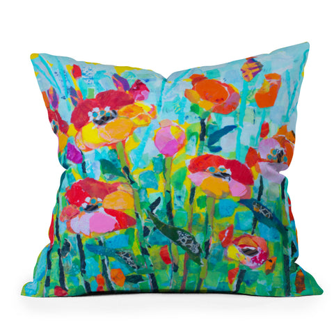 Elizabeth St Hilaire Poppies in Bloom Throw Pillow