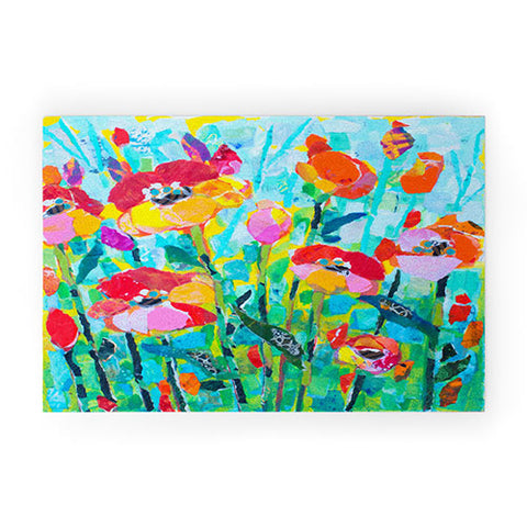 Elizabeth St Hilaire Poppies in Bloom Welcome Mat