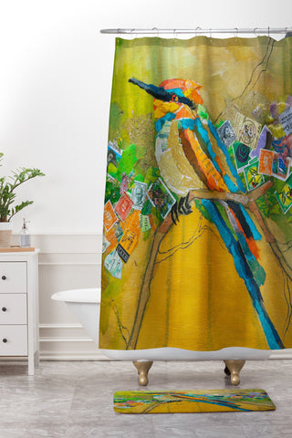 Elizabeth St Hilaire Rainbow Bee Eater Shower Curtain And Mat
