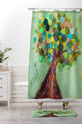 Elizabeth St Hilaire Spring Tree Shower Curtain And Mat