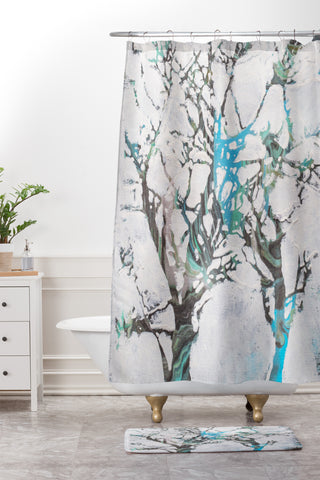 Elizabeth St Hilaire Tree 3 Shower Curtain And Mat