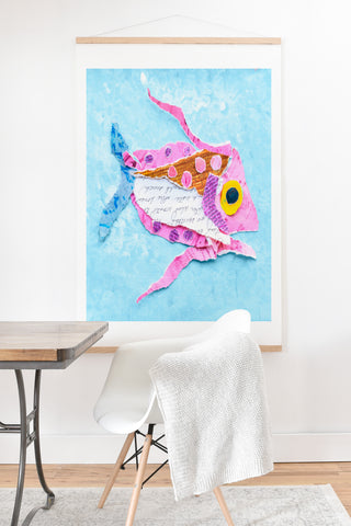 Elizabeth St Hilaire Trigger Fish On Blue Art Print And Hanger