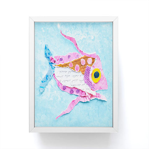 Elizabeth St Hilaire Trigger Fish On Blue Framed Mini Art Print