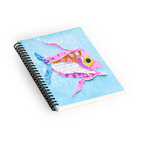 Elizabeth St Hilaire Trigger Fish On Blue Spiral Notebook