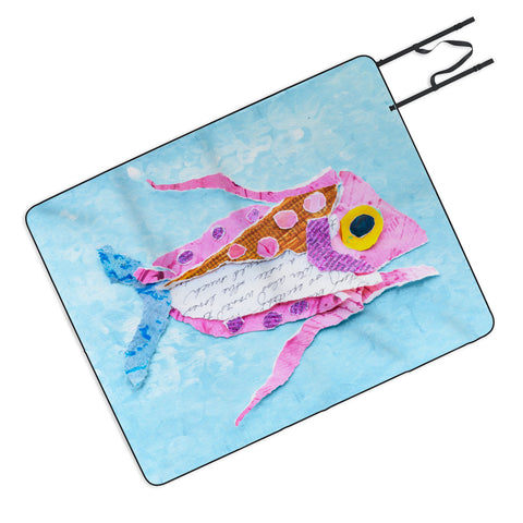 Elizabeth St Hilaire Trigger Fish On Blue Picnic Blanket
