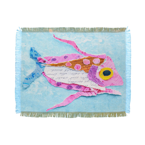 Elizabeth St Hilaire Trigger Fish On Blue Throw Blanket