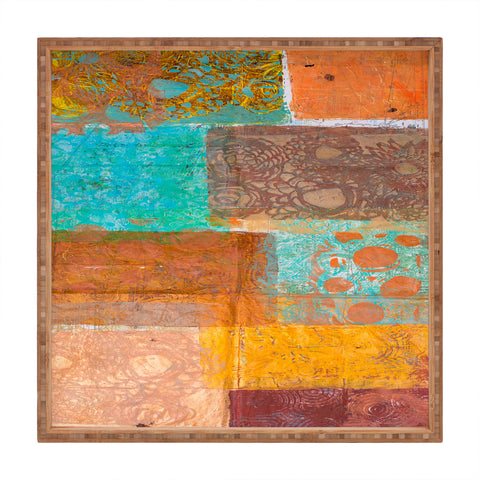 Elizabeth St Hilaire Turquoise Wallpaper Square Tray