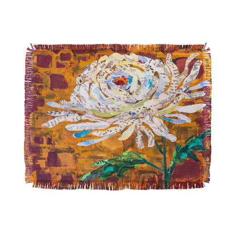 Elizabeth St Hilaire White Chrysanthemum Throw Blanket