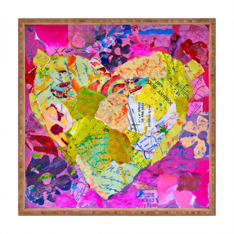 Elizabeth St Hilaire Yellow Heart Square Tray