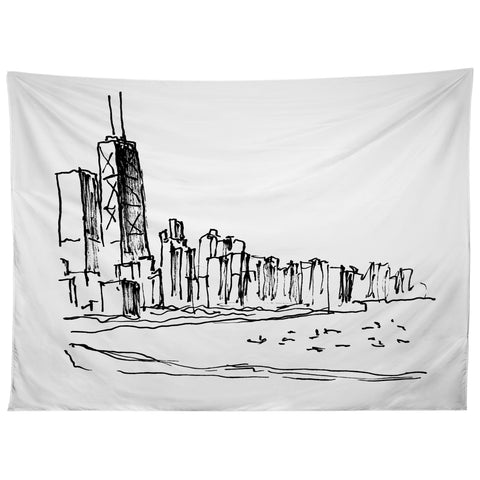 Ella Russo Chicago Skyline Tapestry