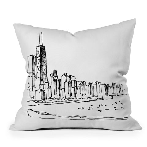 Ella Russo Chicago Skyline Throw Pillow