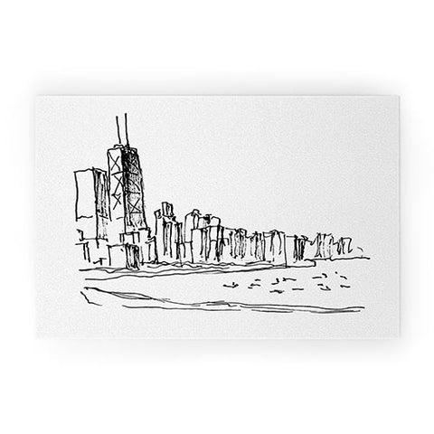 Ella Russo Chicago Skyline Welcome Mat