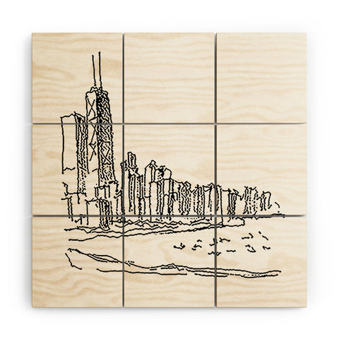 Ella Russo Chicago Skyline Wood Wall Mural