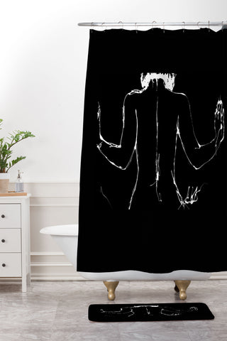 Elodie Bachelier Amelie by night Shower Curtain And Mat