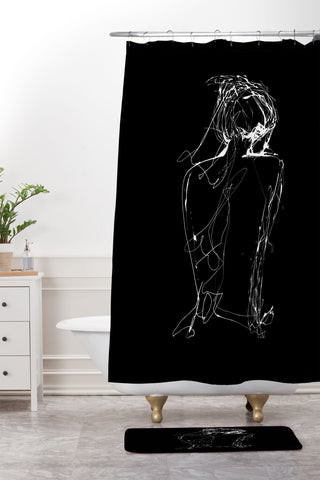 Elodie Bachelier Virginia by night Shower Curtain And Mat