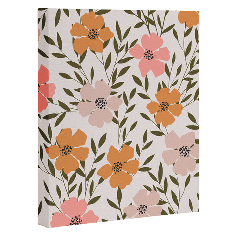 Emanuela Carratoni 70s Floral Theme Art Canvas