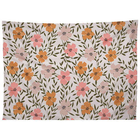 Emanuela Carratoni 70s Floral Theme Tapestry